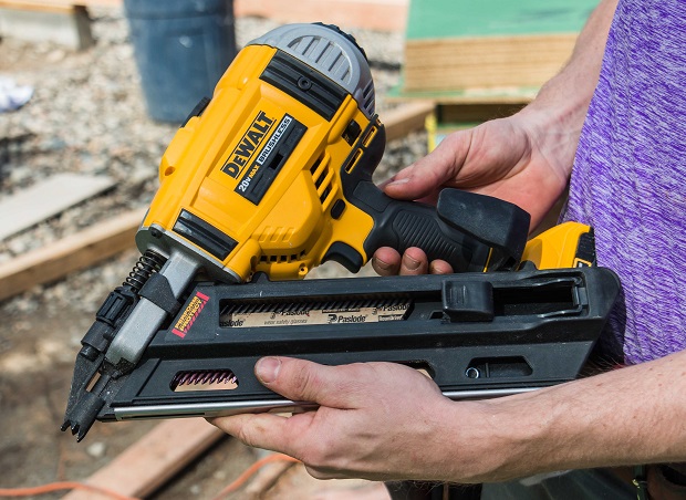 Close up picture of nail gun
