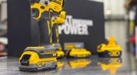 close-up of dewalt impact driver with PowerStack Battery