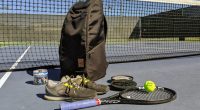 Bag, trainers, balls for tennis