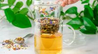 brewing loose leaf herbal tea