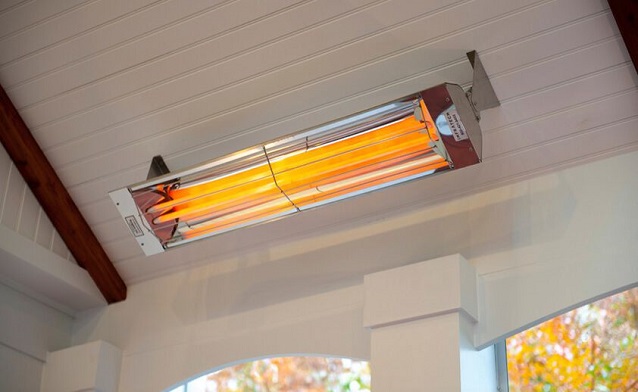 outdoor electric heater on the wall