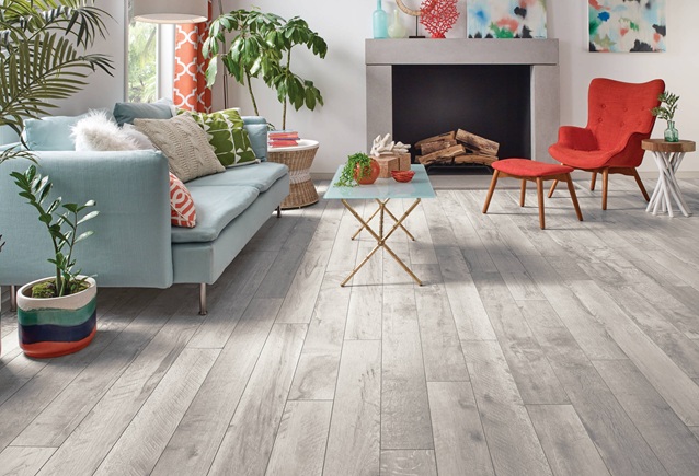 vinyl tiles in the living room