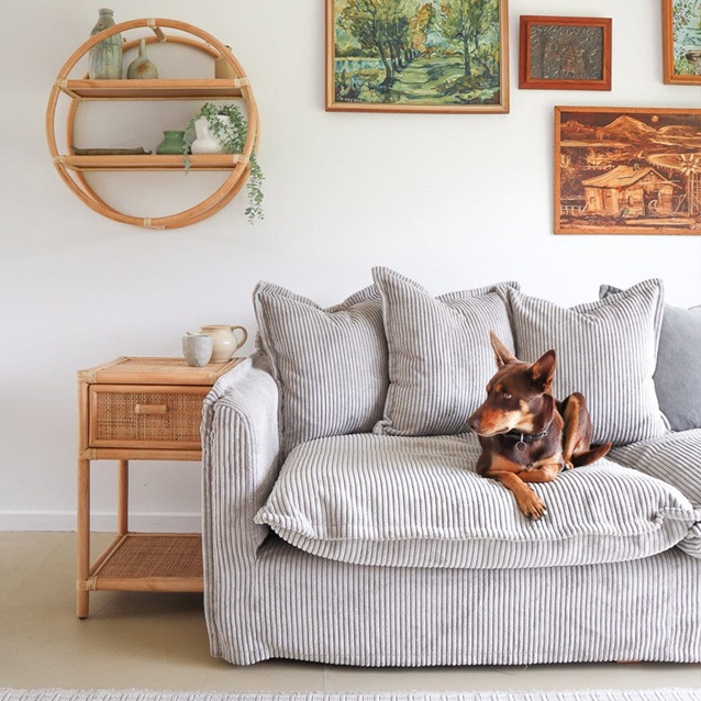 The Cloud 3 Seater Sofa with Mist Corduroy Slipcover
