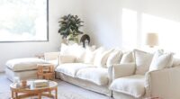 The Cloud Ottoman with Stone Slipcover