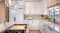 kitchen with glass tiles