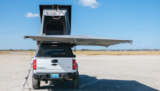 car with awning
