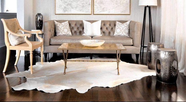 Elegant white cowhide